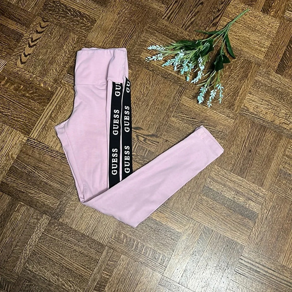 Guess Pants - GUESS Lilac striped Logo Leggings